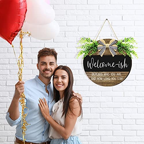3D Welcome Sign for Front Door, 12 Inch Rustic Retro Style Classic Foliage
