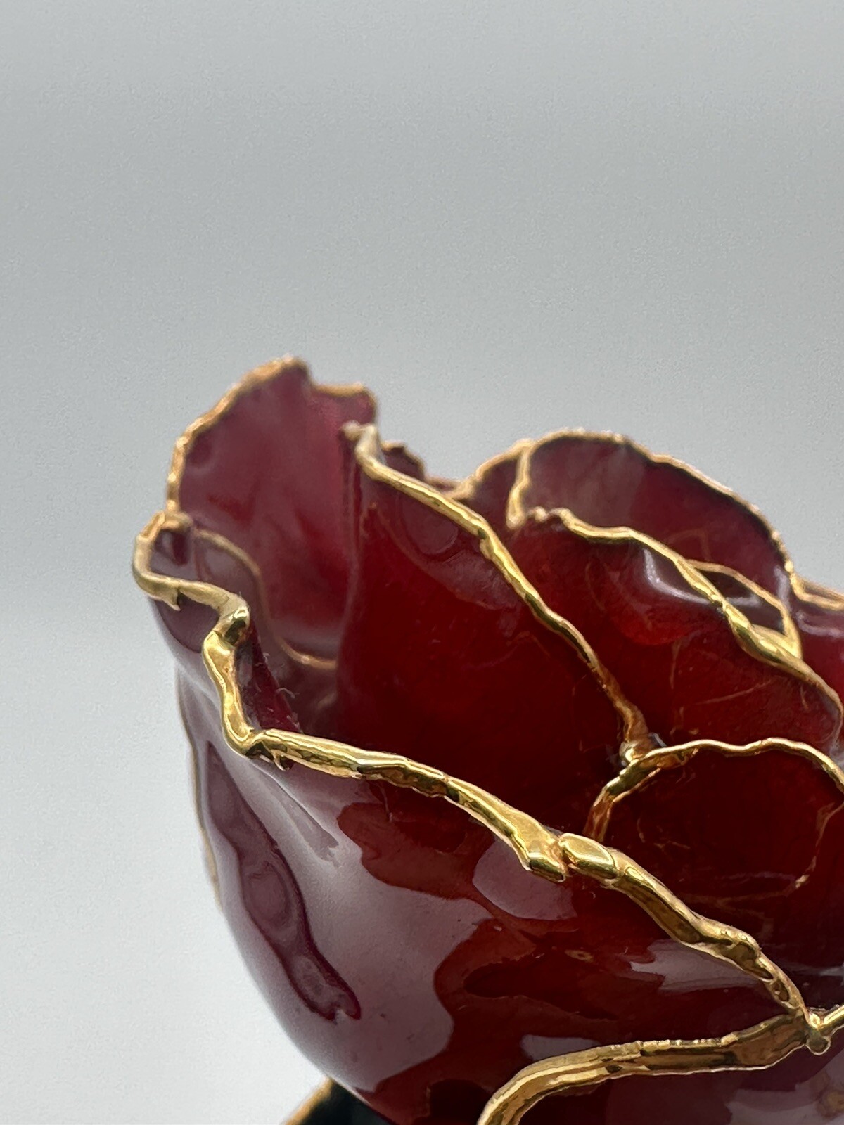 Valentines Day Real Rose Dipped & Preserved In 24 Karat Gold