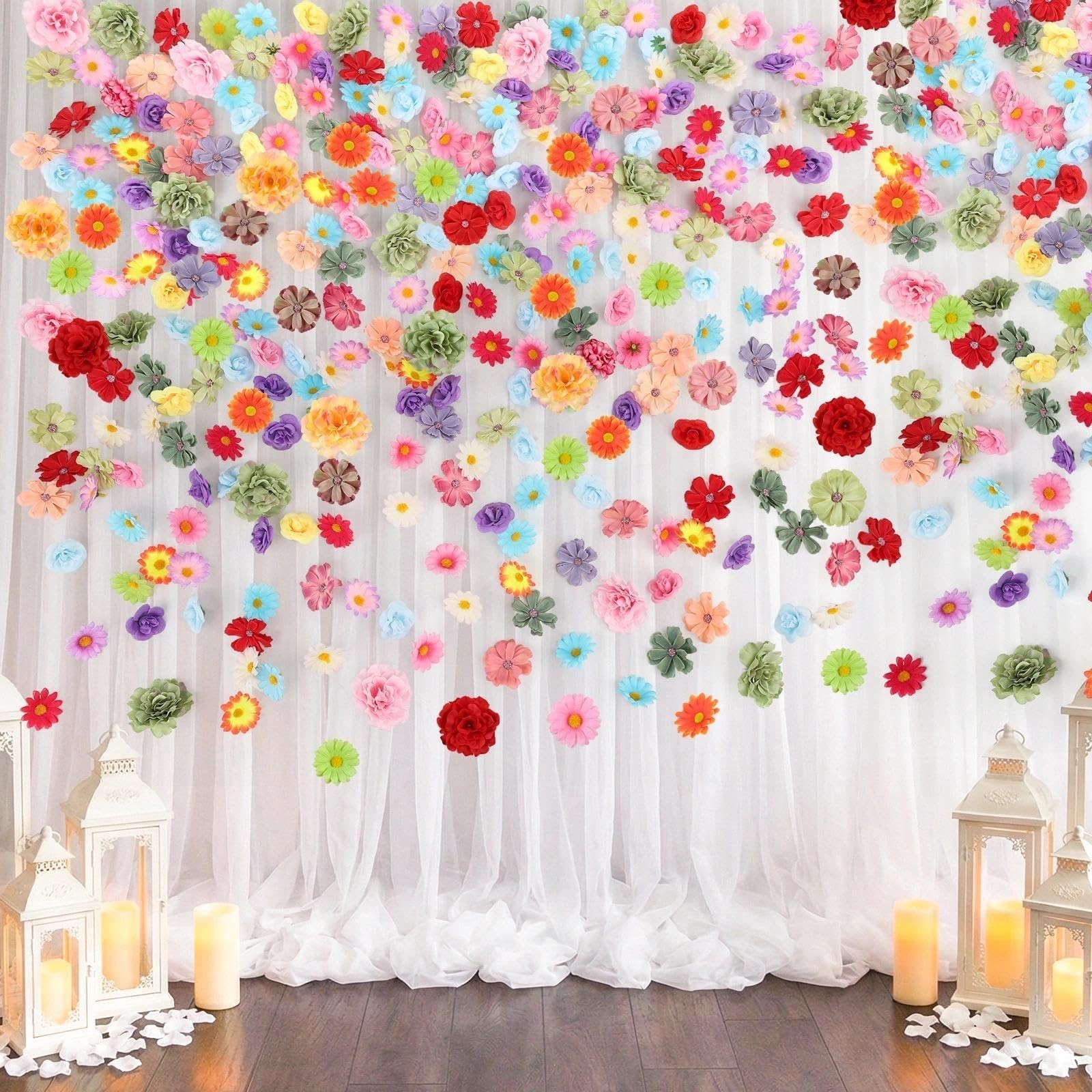 310Pcs Mini Artificial Flower Heads – Silk Daisy Buds for DIY Crafts, Wedding De