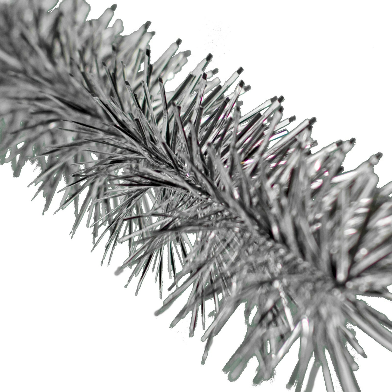 Silver & Black Tinsel Garland 30FT Length 3IN Width Raiders Football Colors