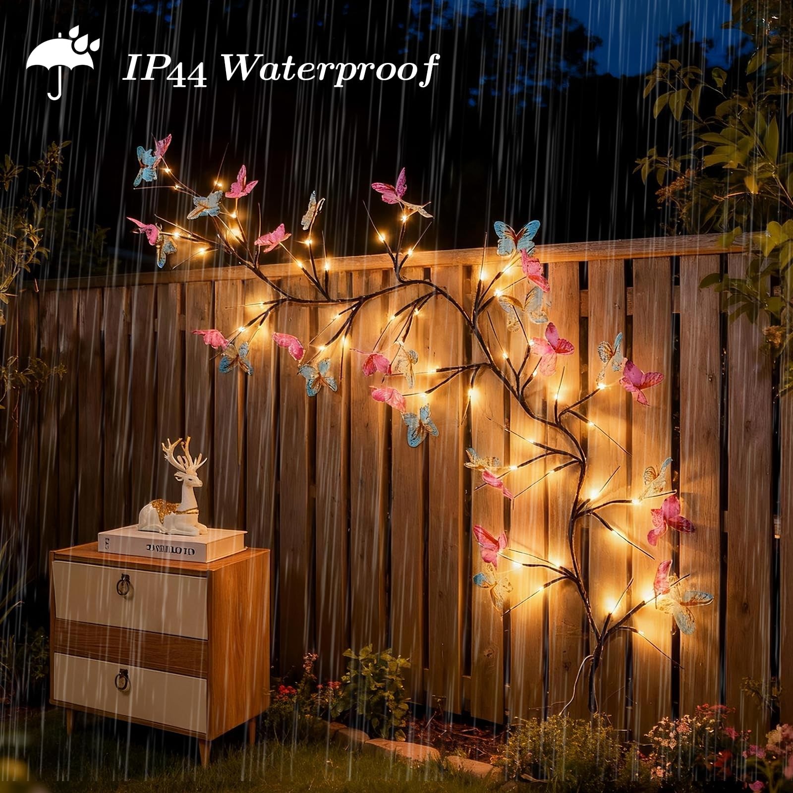 Willow Vine Light with Butterfly 48LED 5.9FT Enchanted Wall Decoration Vine L…