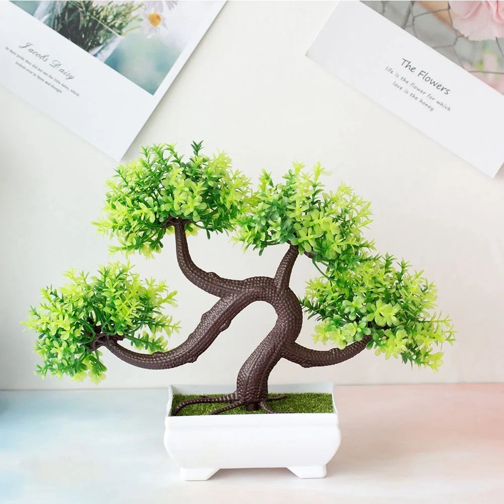 Artificial Potted Bonsai Tree Fake Plant Desktop Home Office Table Decor