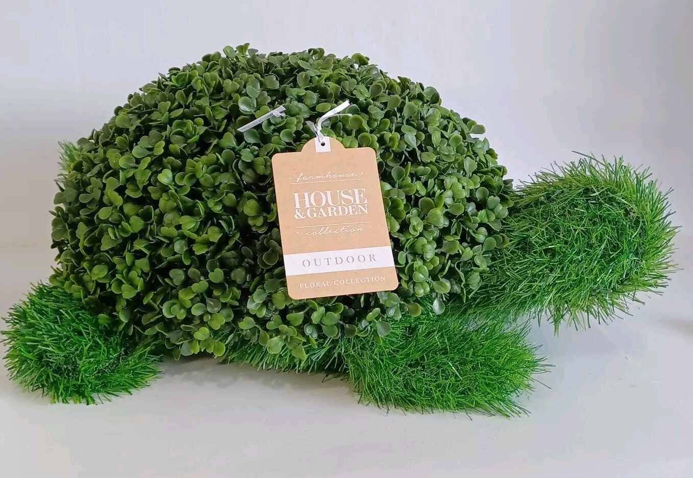 House & Garden Farmhouse Boxwood Fern / Grass 22″ Turtle Floral Collection