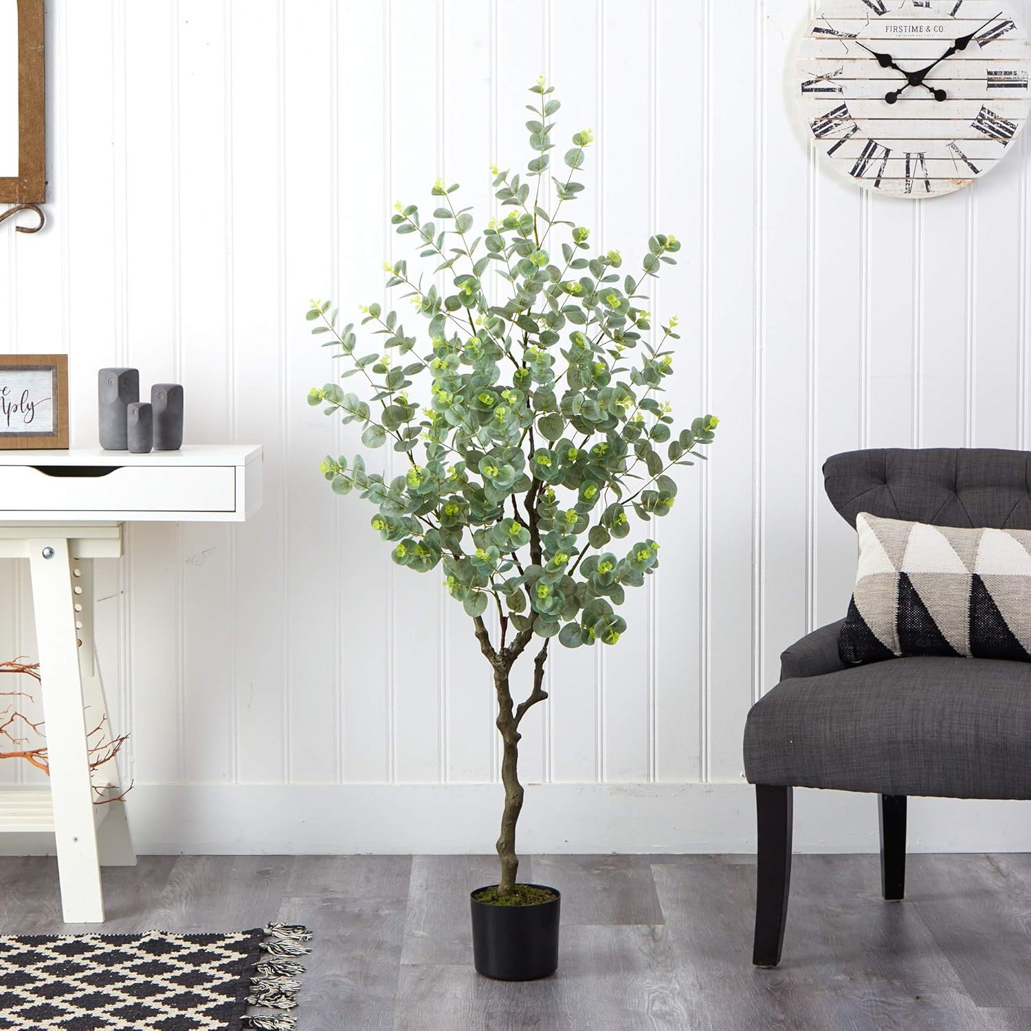 4.5Ft Eucalyptus Artificial Tree – Lifelike Indoor Decor for Any Space