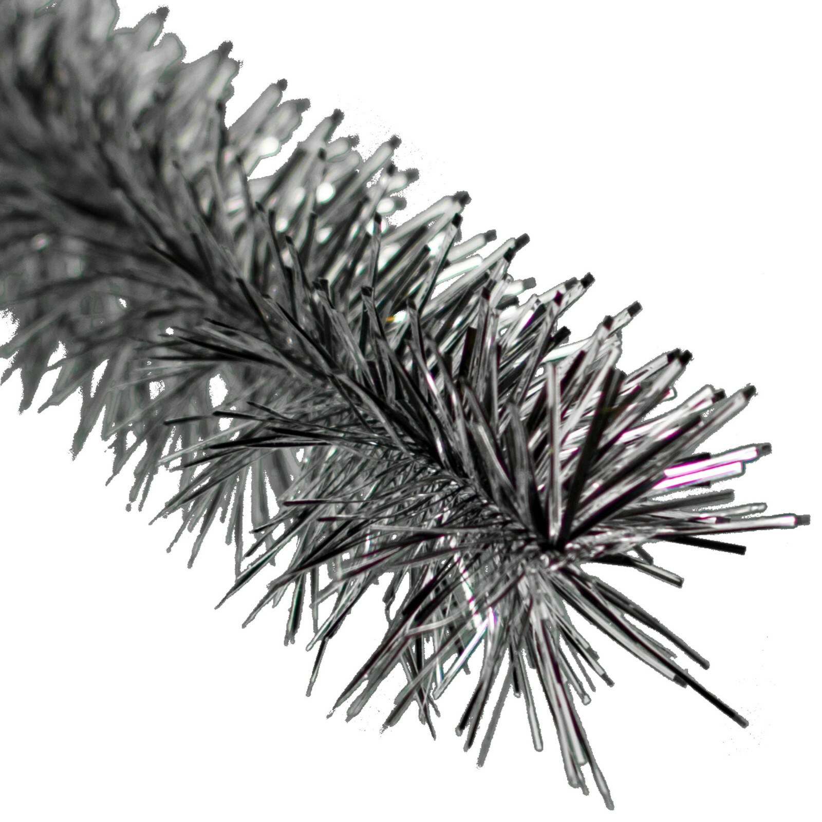 Silver & Black Tinsel Garland 30FT Length 3IN Width Raiders Football Colors
