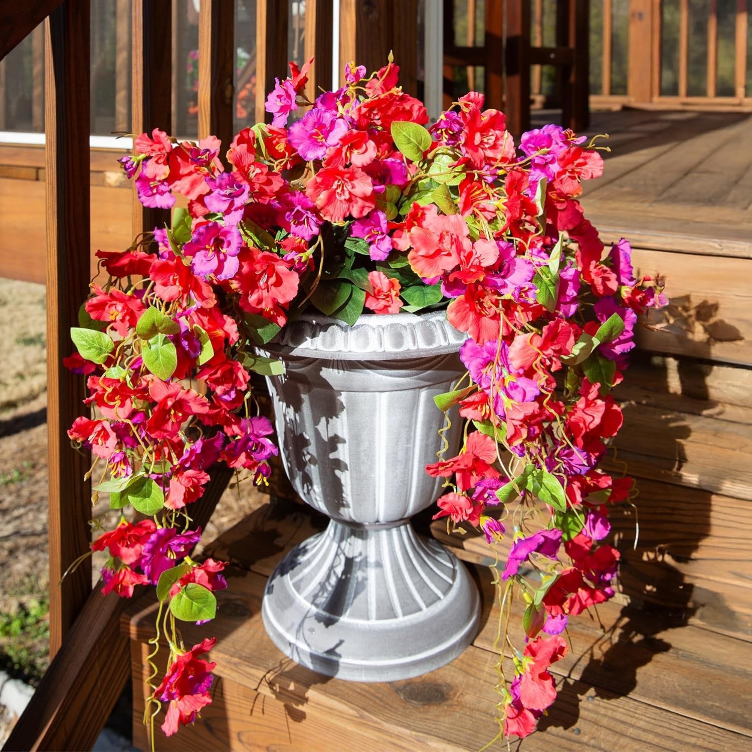 Set of 4 UV Resistant Artificial Hibiscus Flowers for Elegant Outdoor Decor