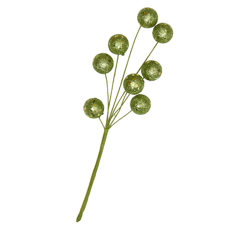Set of 12 Light Green Glittered Disco Ball 9-1/2″ Tall Floral Picks