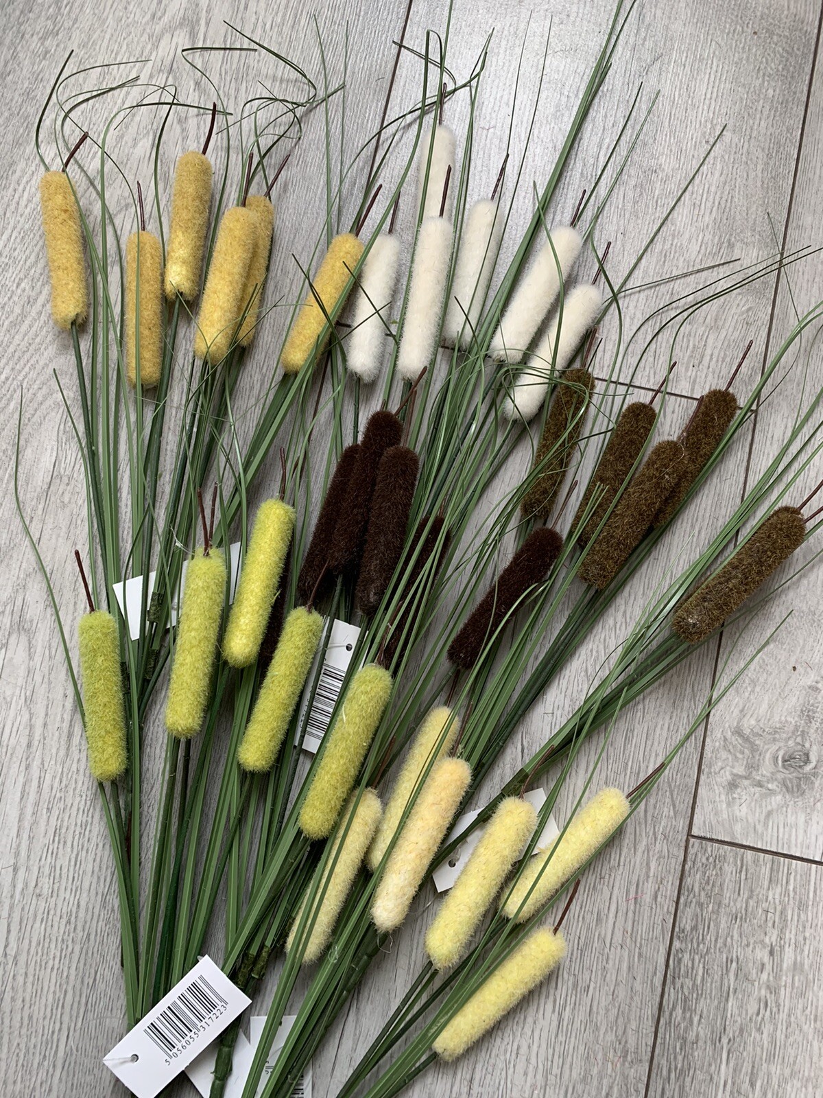 6x 36cm Bullrush Bushes Artificial Pond Flowers Garden Plant Cattail Stems Craft