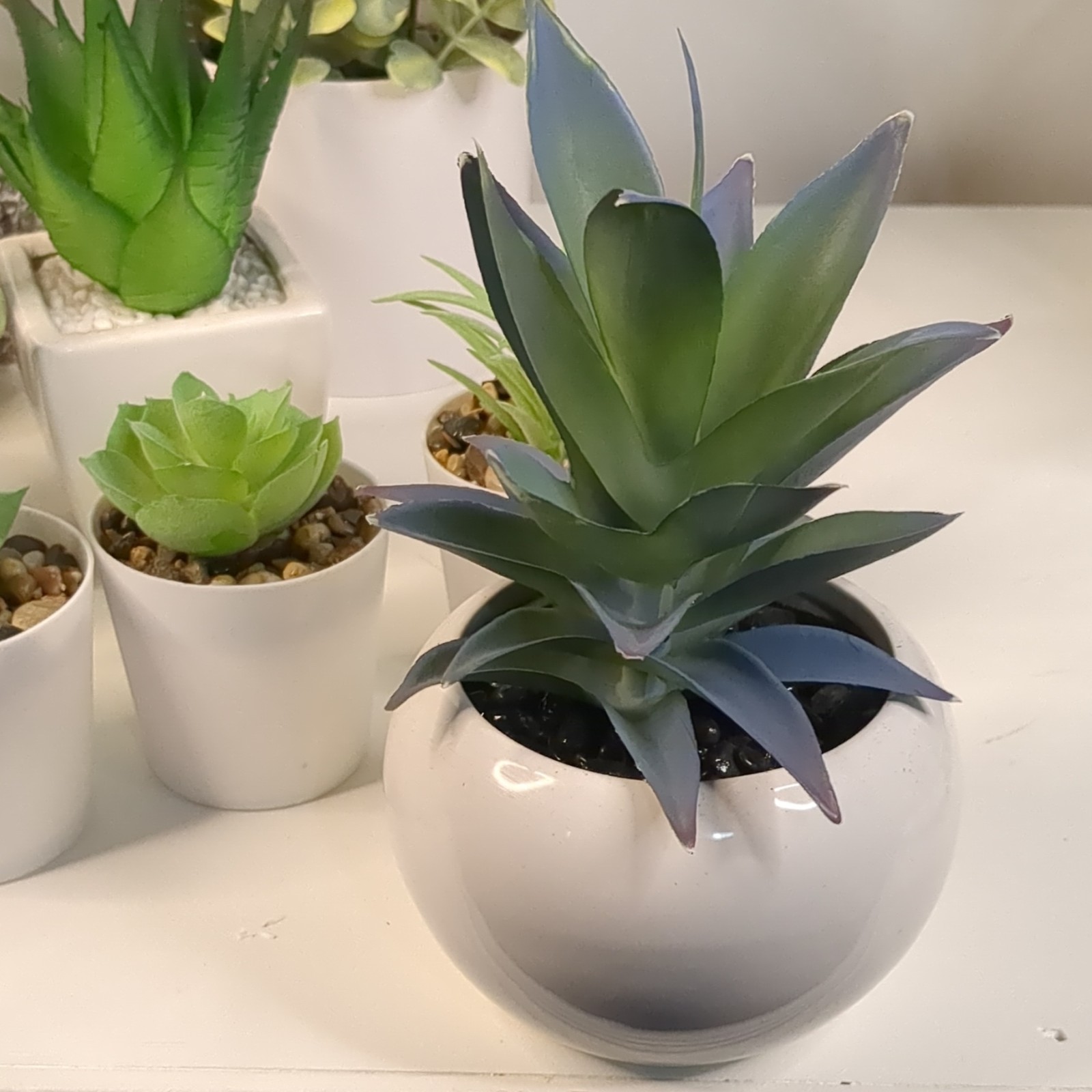 10pc Faux Succulent Plant Lot Artificial Home Office Decor Bundle
