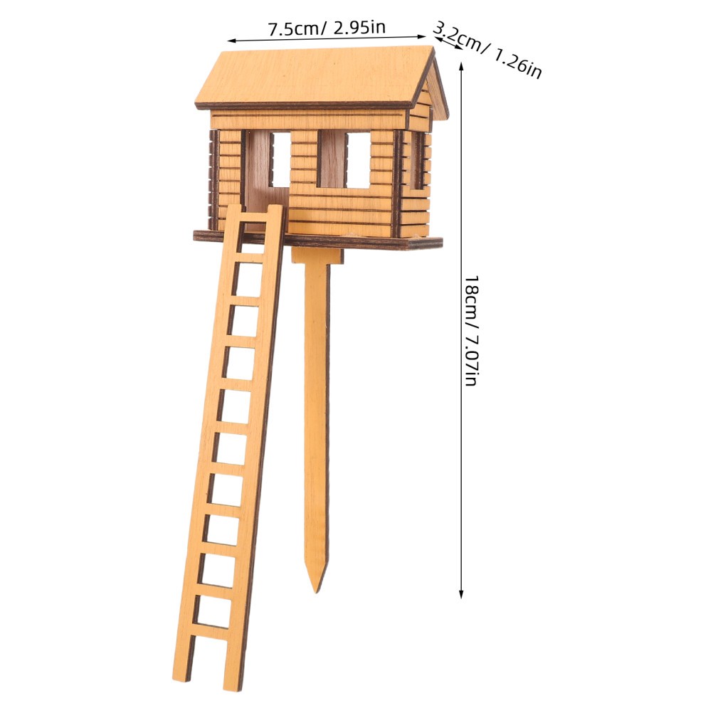 Wooden Mini Treehouse: Miniature Fairy Garden House for Plant Pots, Terrariums