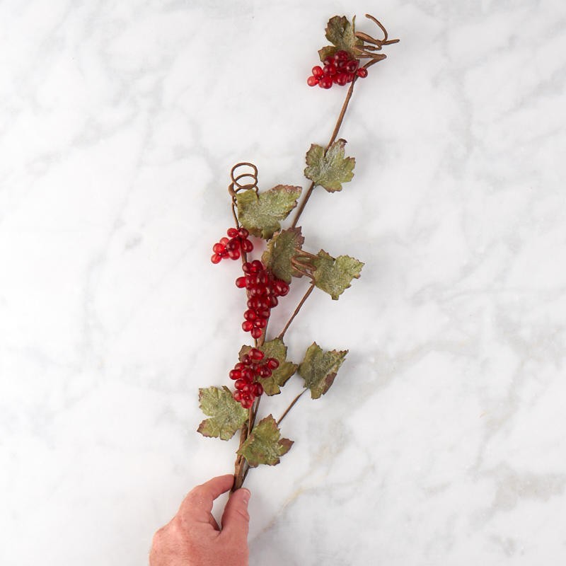 Group of 2 Red Artificial Grape Cluster 32″ Floral Stems