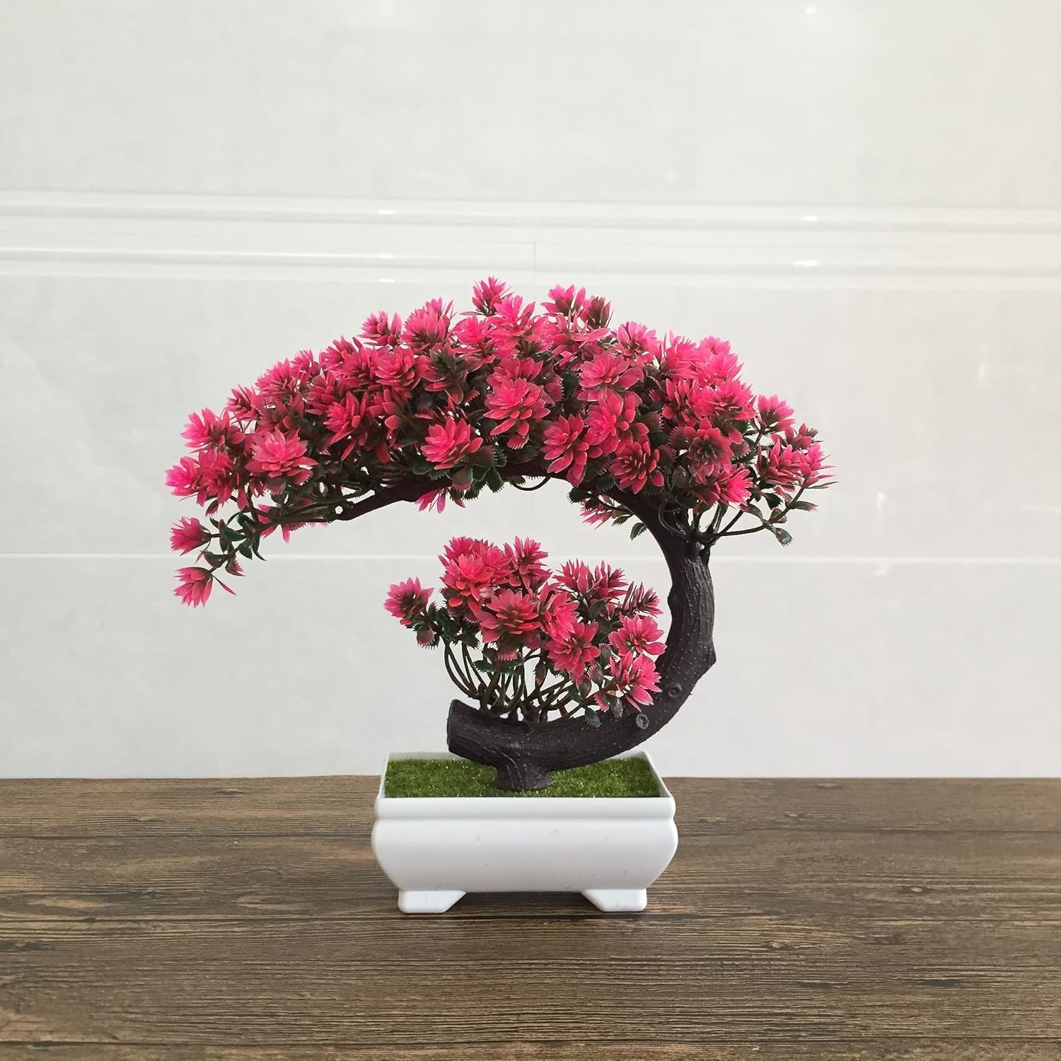 Compact 8.5” Tall Faux Bonsai Tree in White Pot – Perfect Indoor Decor Piece