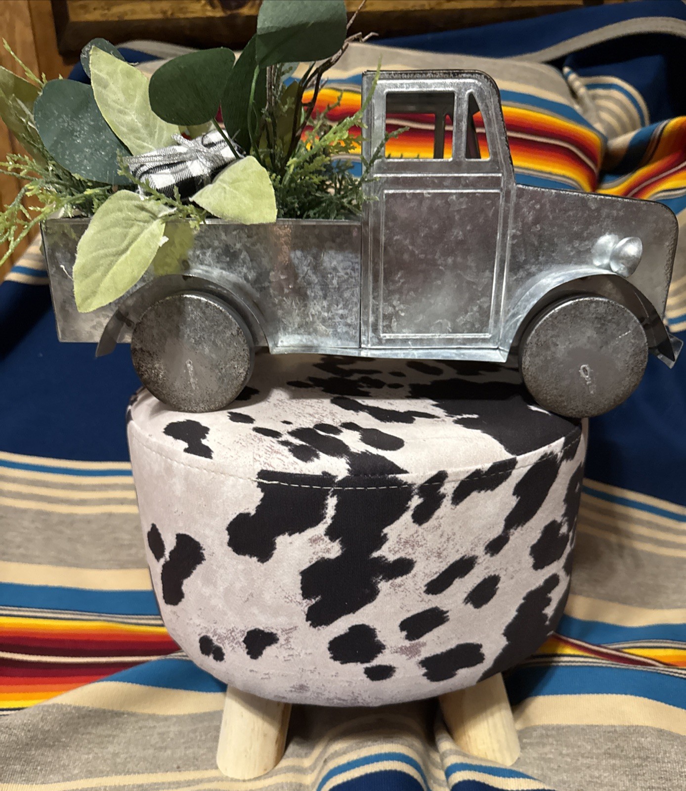 Old Time Galvanized Truck Artificial Floral Arrangement