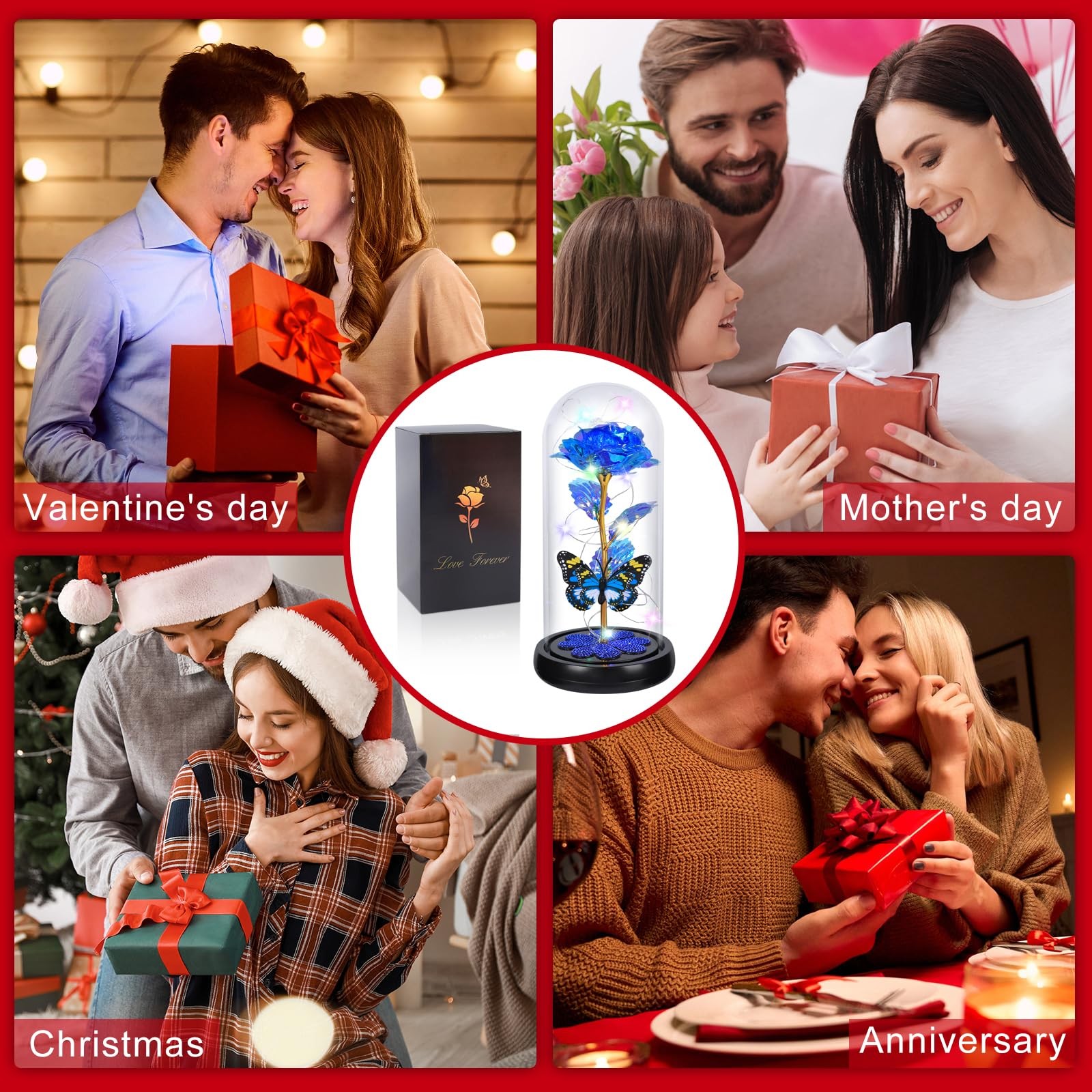 Mothers Day Rose Gifts for Mom Birthday Gift for Women, Rechargeable Galaxy G…