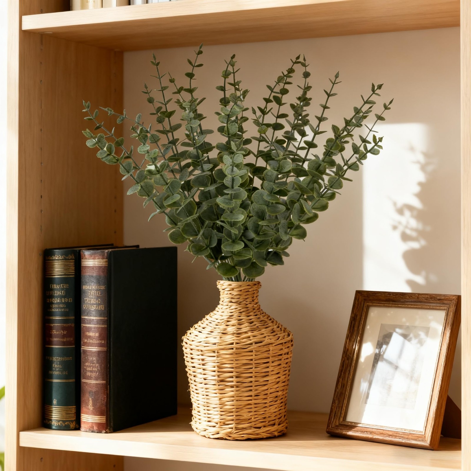25Pcs Artificial Eucalyptus Stems, Realistic Fake Eucalyptus Branches for Hom…