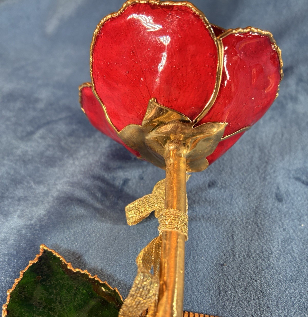 24k & Enamel Preserved Real Red Rose With Forever Keepsake