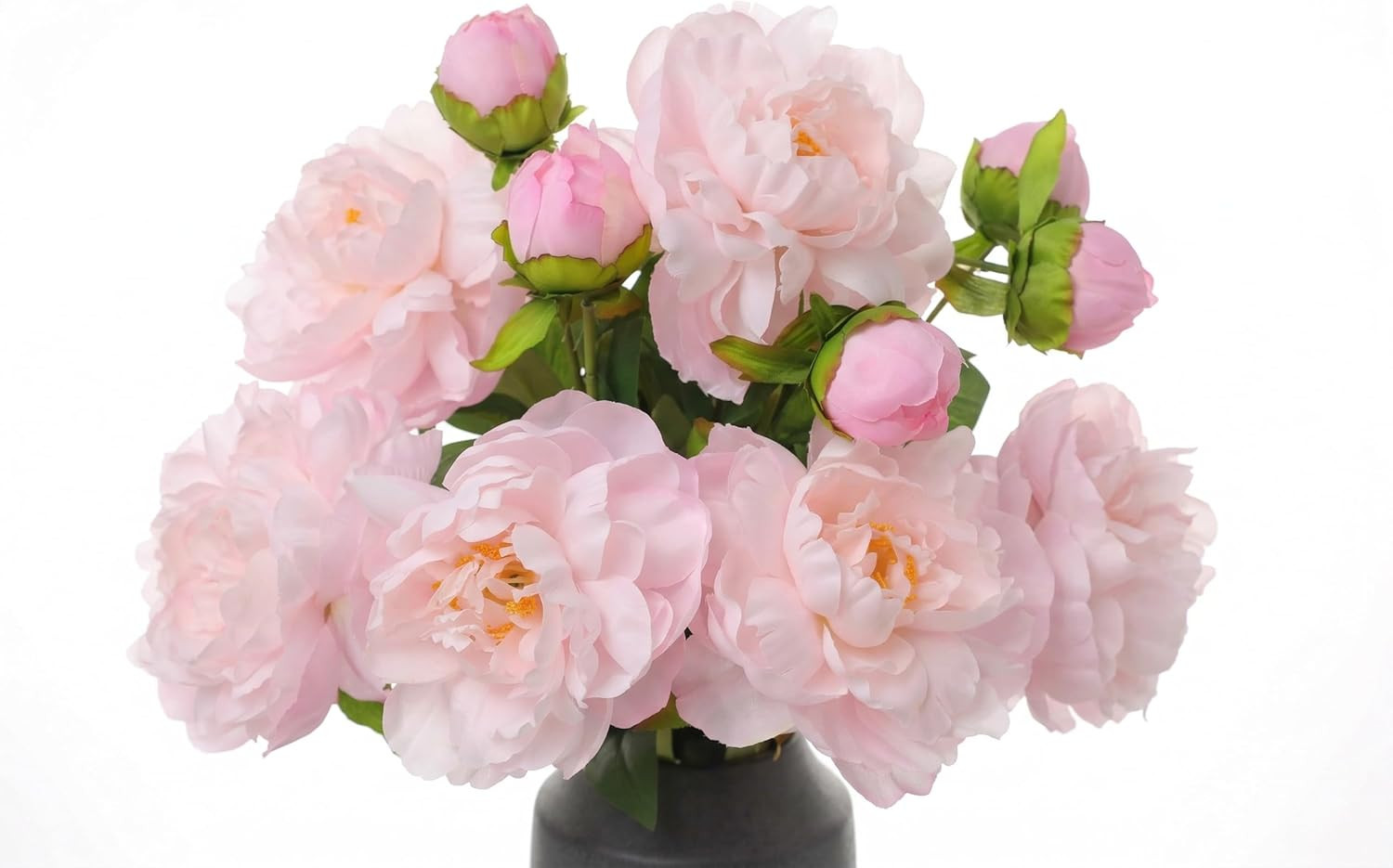 Shiningfuture Premium Real Touch Peony Fake Flowers, 6 Stems 12 Flower Heads, 26
