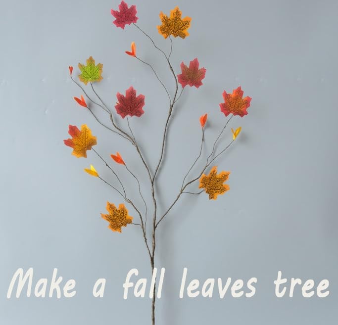 300 Pieces Assorted Colors Fall Decor Maple Leaf Artificial 3.15 Inch Craft