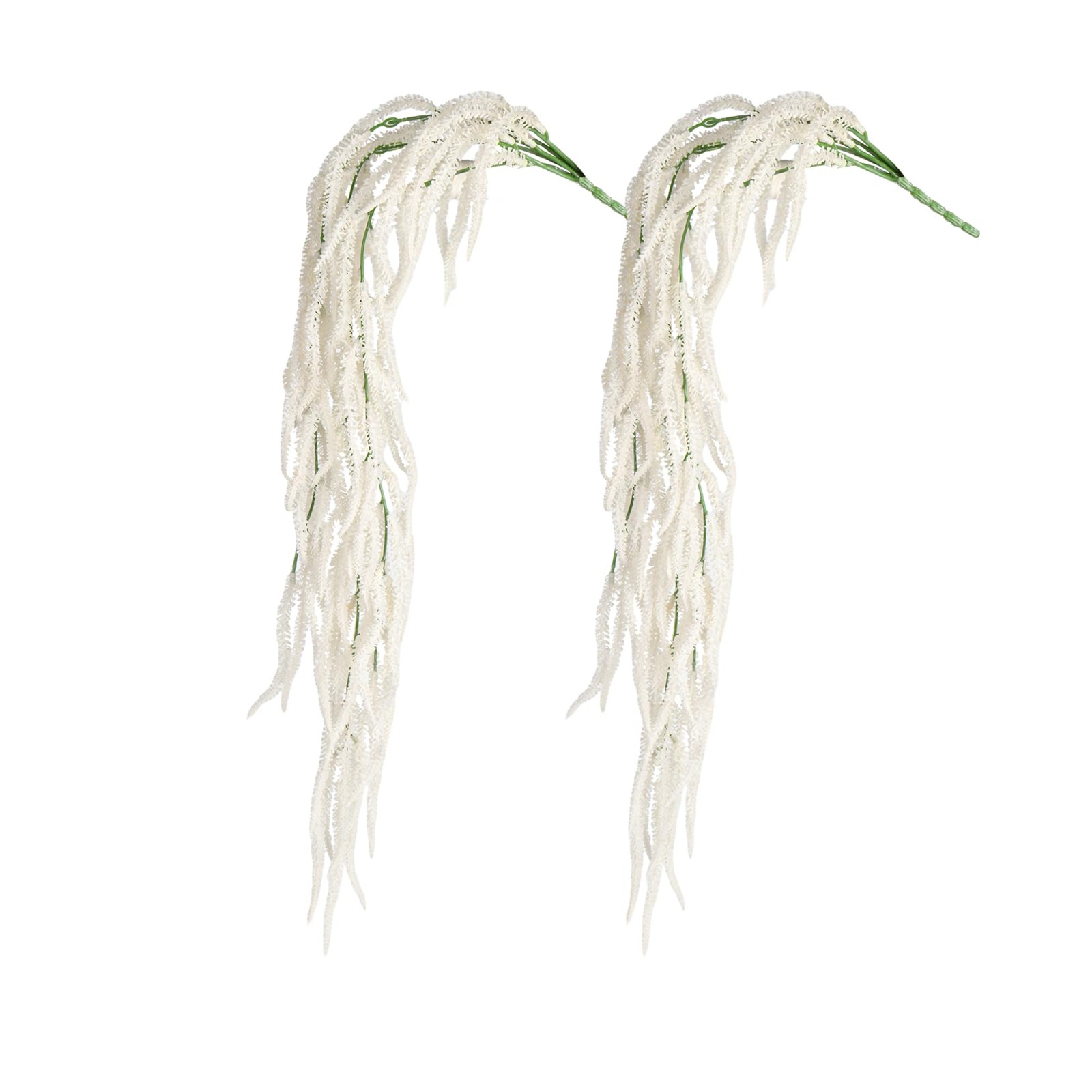 2 Pack 32” White Amaranthus Artificial Flower Stem with Ivy Leaves for Center…