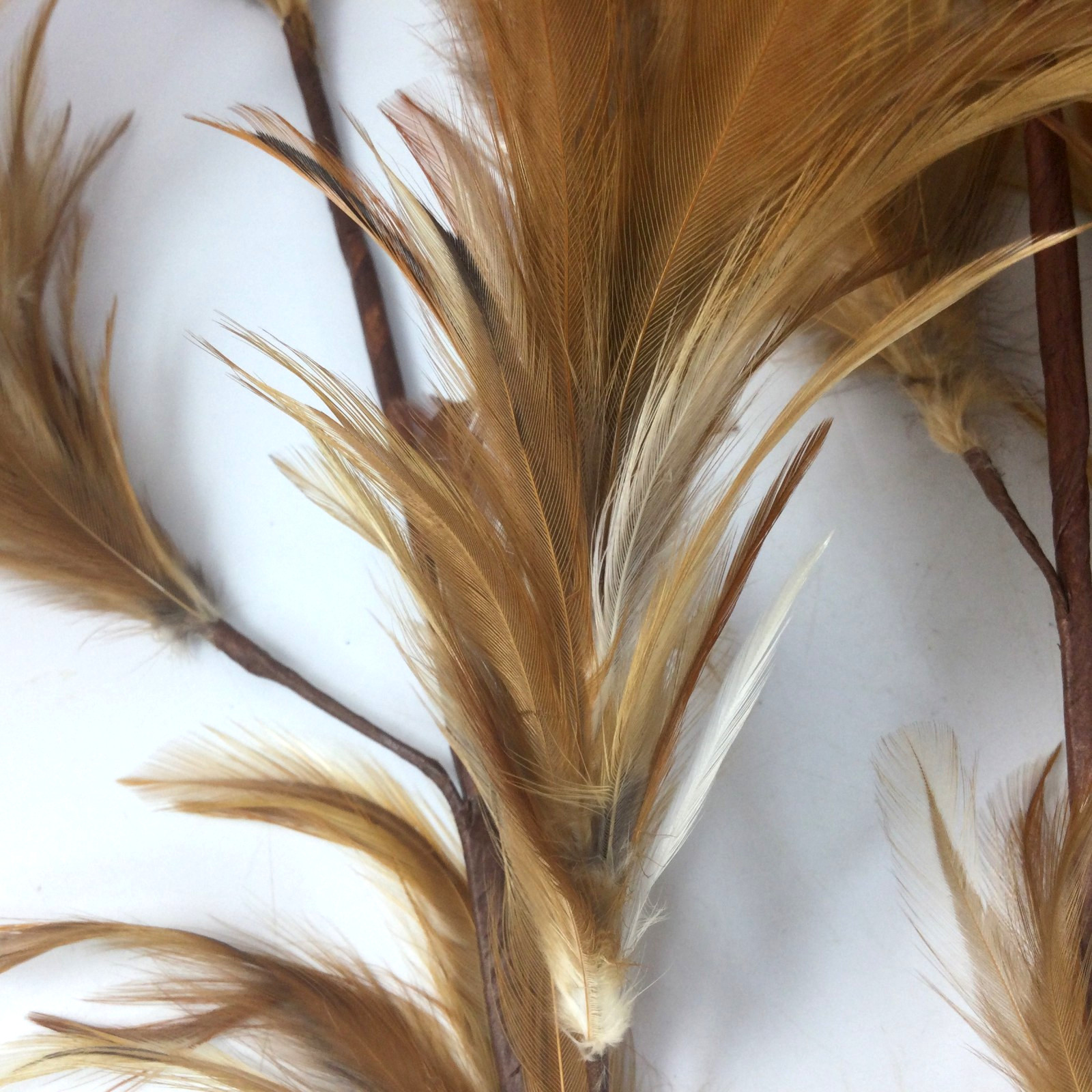 Vintage Genuine Feather Stems Branches Floral Arrangements Decor 26″ L Lot of 6