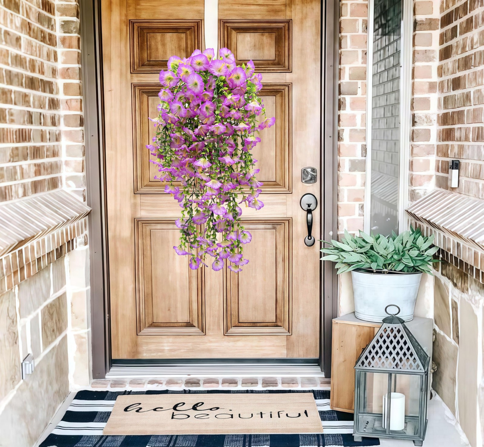 3Pcs Artificial Hanging Flowers for Outdoors UV Resistant Realistic PurpleFau…