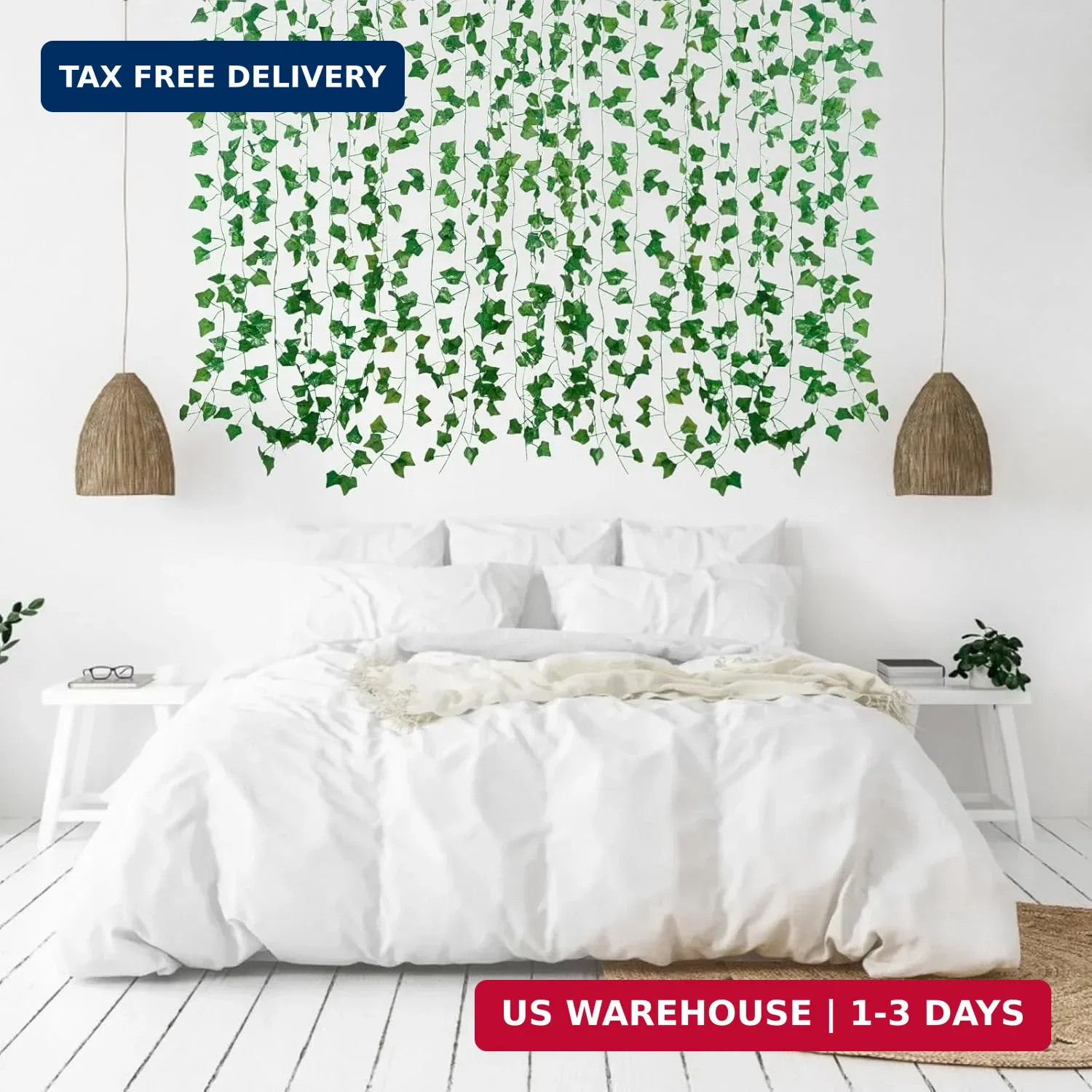 Fake Vines for Room Decor(24Pack168Ft) Aesthetic Artificial Plant Ivy Leaves Han