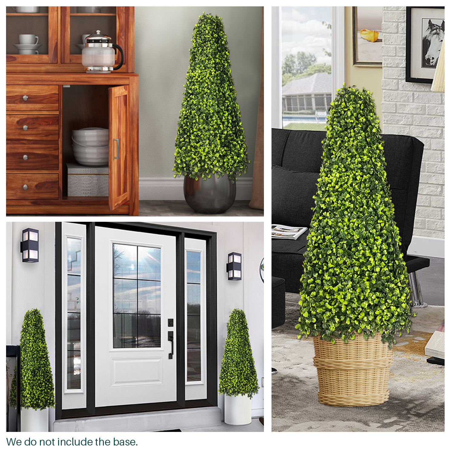 25.6” Artificial Boxwood Tower Faux Topiary Tree Home Garden In/Outdoor Decor