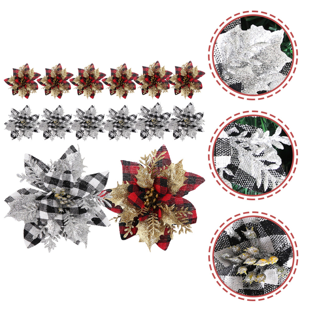 12pcs Party Decorative Festival Christmas Wreath Decoration Xmas Tree Decor