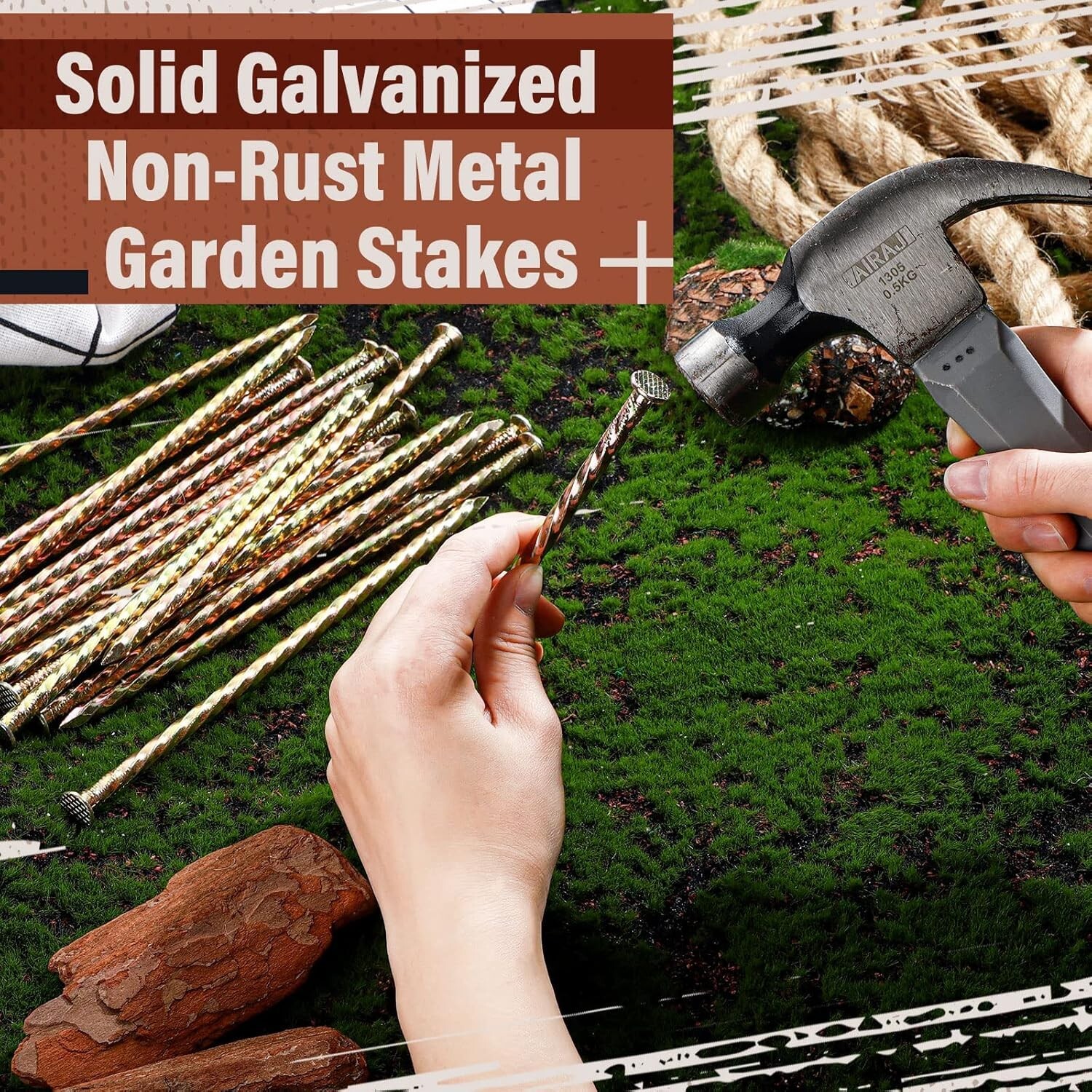Artificial Turf Stakes Galvanized Metal Spiral Landscape Spikes For Outdoor Tent