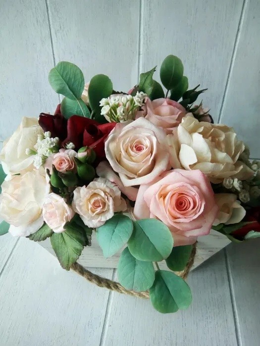 Flowers Cold PORCELAIN Handmade Home Decor Flower Arrangement Lifelike