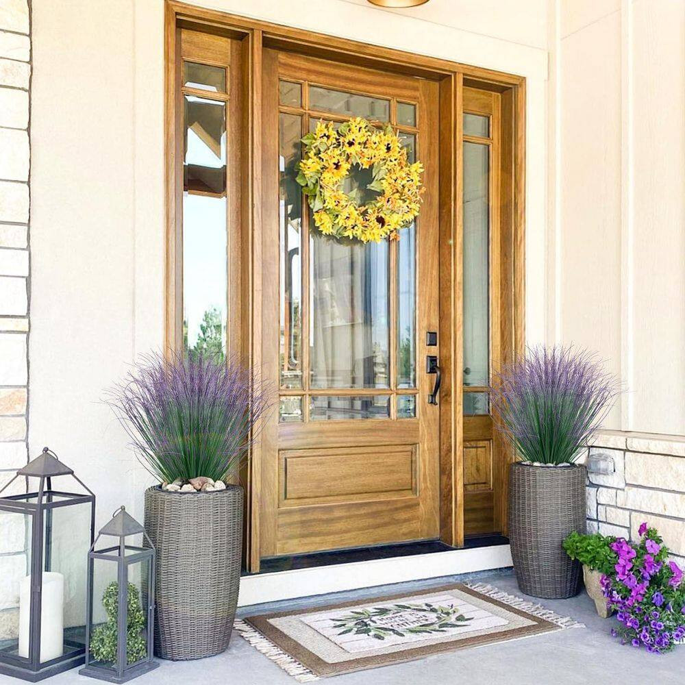 1 In. Artificial Green Purple Tail Shrub Green Indoor/Outdoor Artificial Plant W