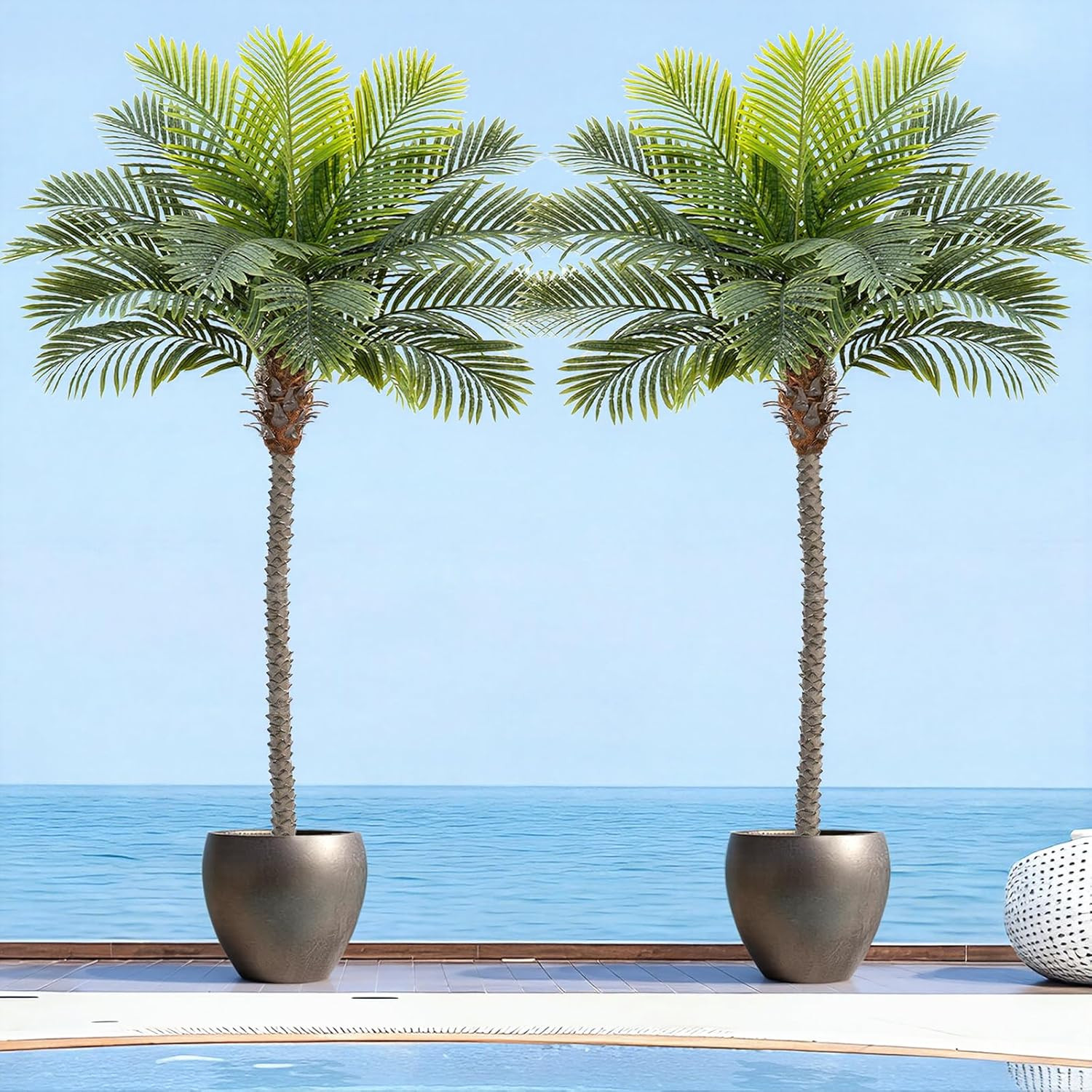 8.5Ft Tall Artificial Phoenix Palm Tree for Outdoors Indoor Decor, Large Faux Co