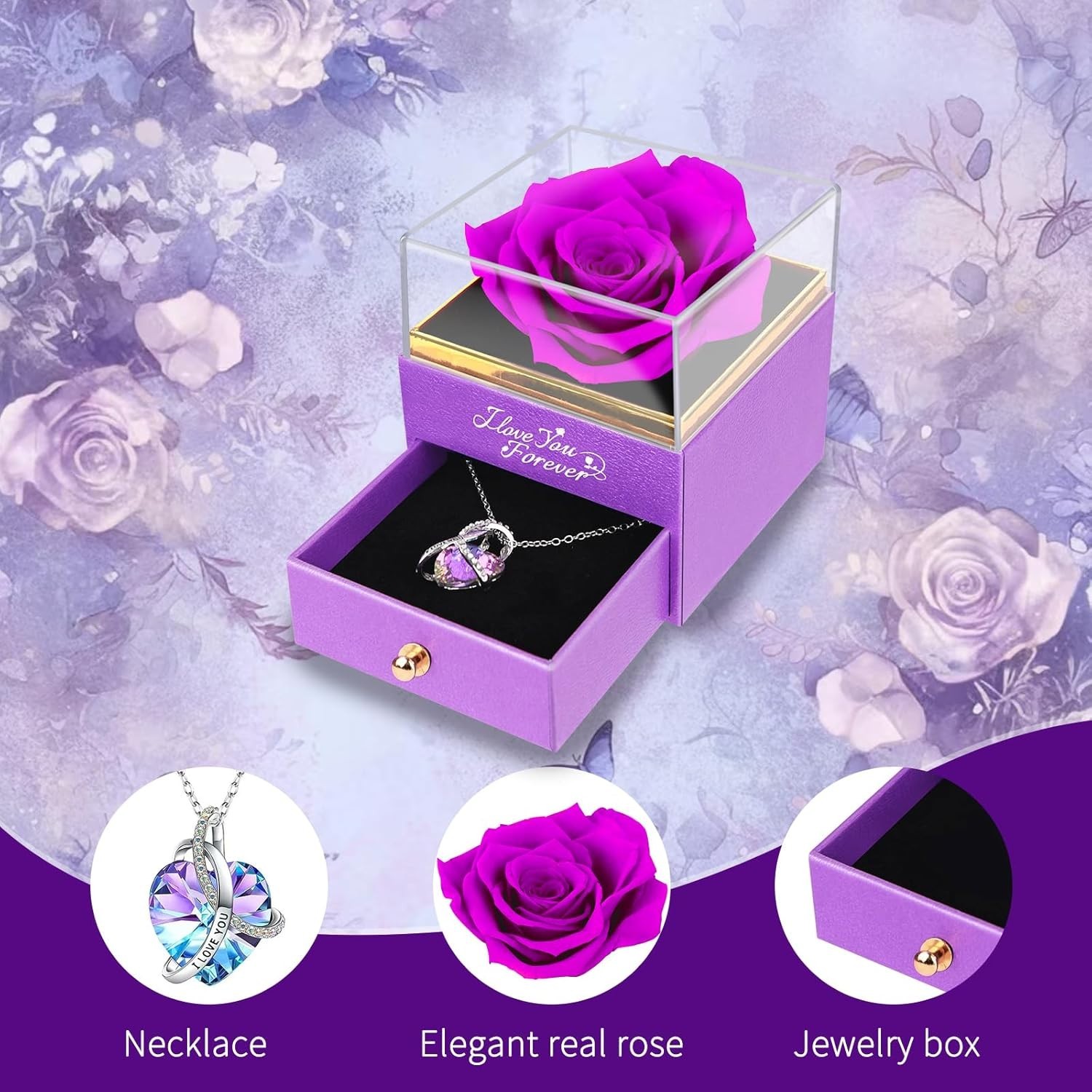 Preserved Flower Rose Gift for Women – Roses for Girlfriend, Grandma, Mom, Wife