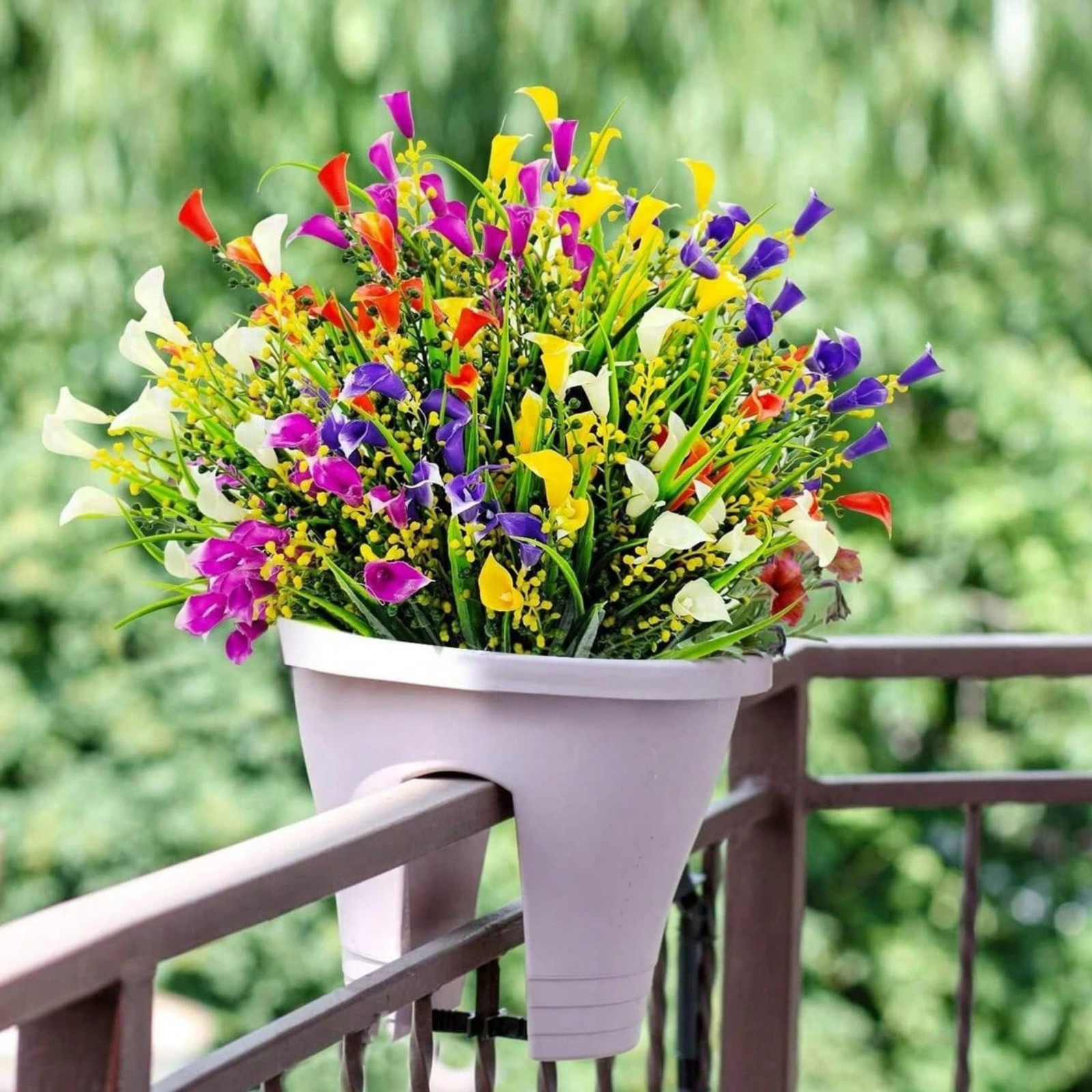 5 Bunch Artificial Calla Lily Flowers UV Resistant Fake Plan Outdoor Garden Deco