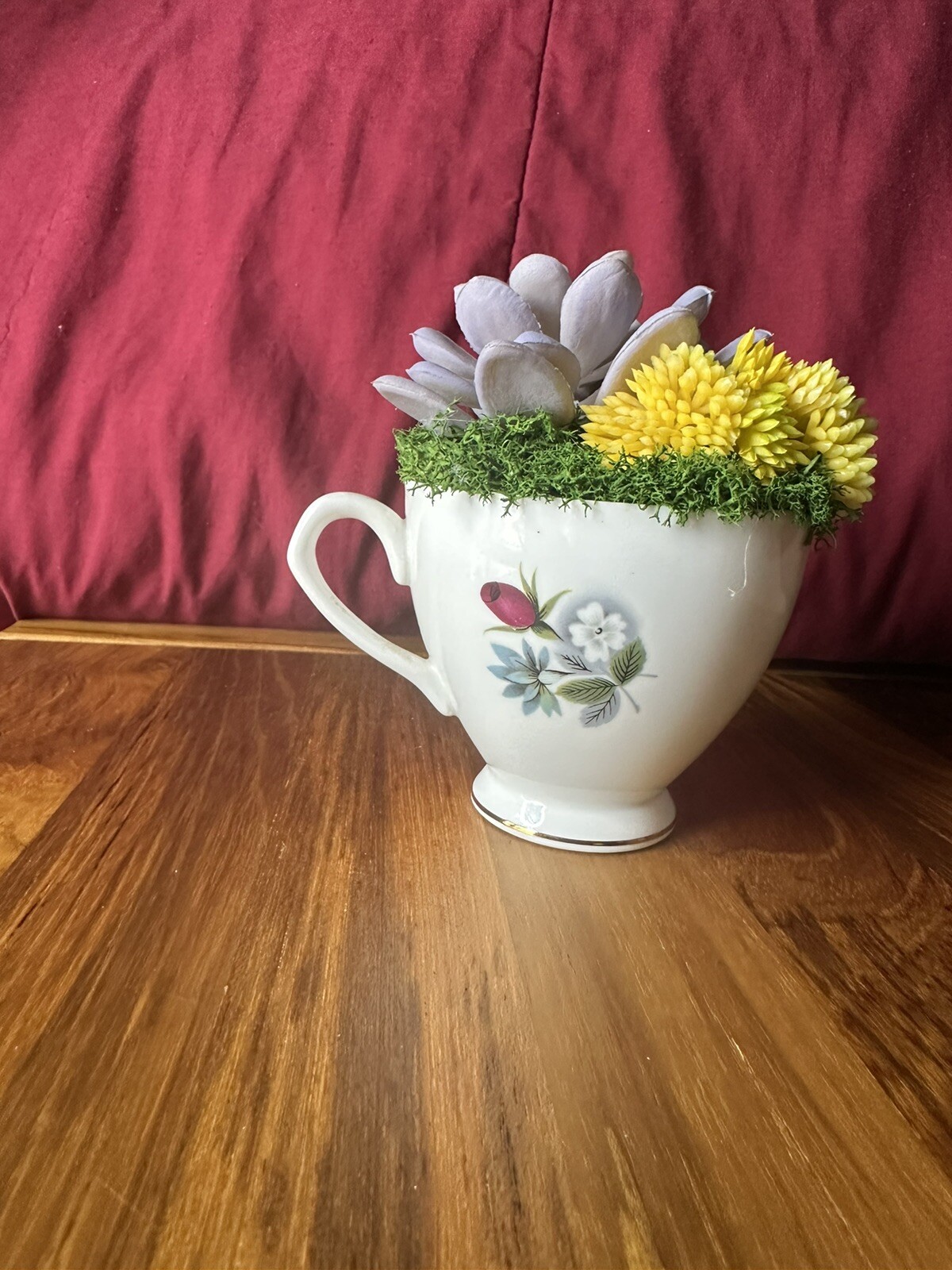 Faux Succulent Tea Cup Decor