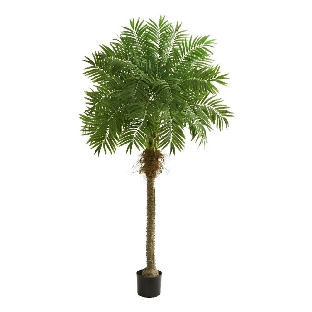 Nearly Natural 80″ Robellini Palm Artificial Tree in Green