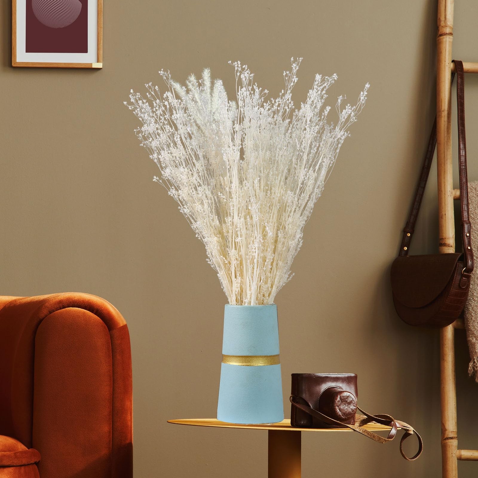 Dried Flowers Babys Breath Bouquet, – 17 Inch 3500+ Preserved Natural Flowers…