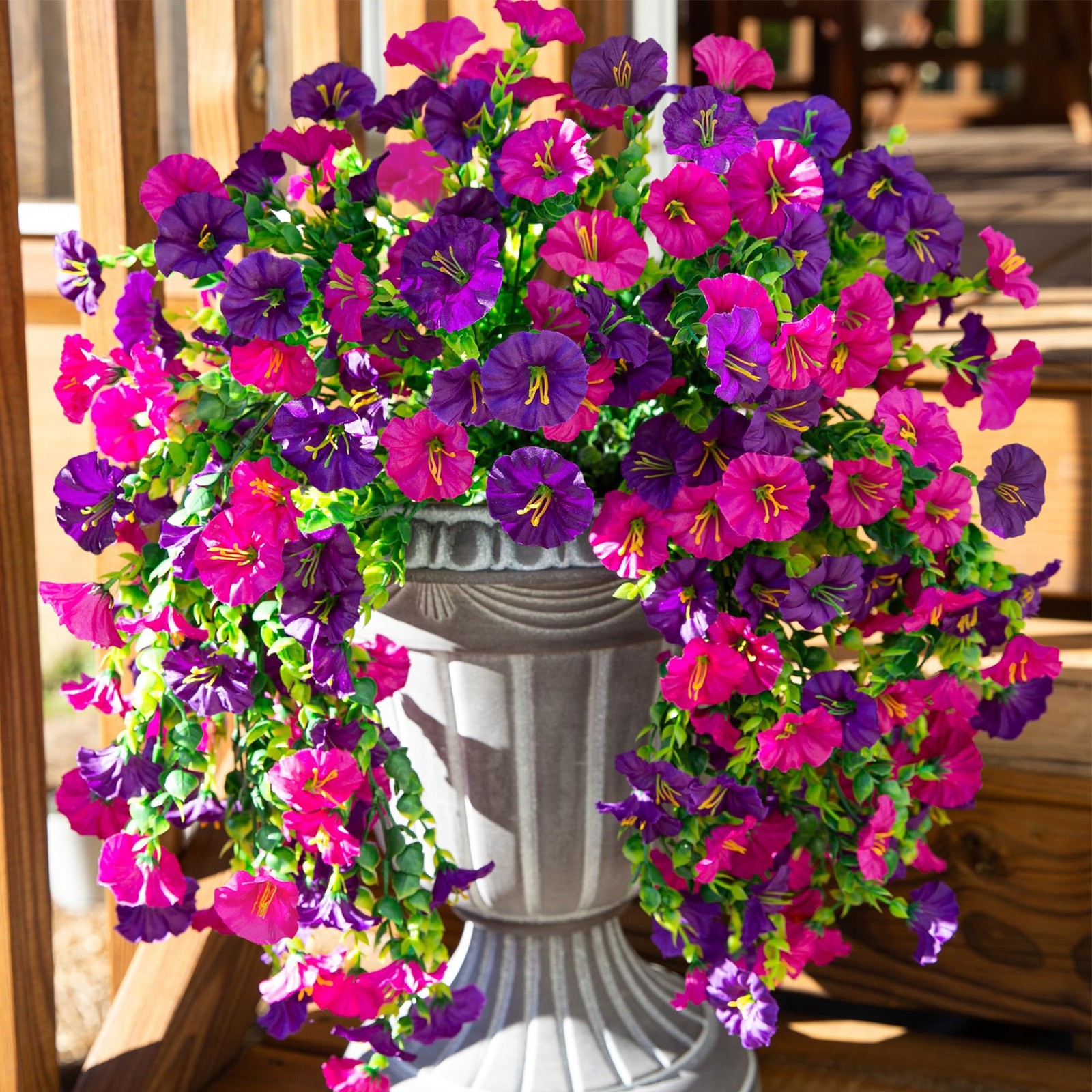 Ivydale 2 PCS Artificial Hanging Flowers Fake Plants Outdoor,Silk Morning Glo…