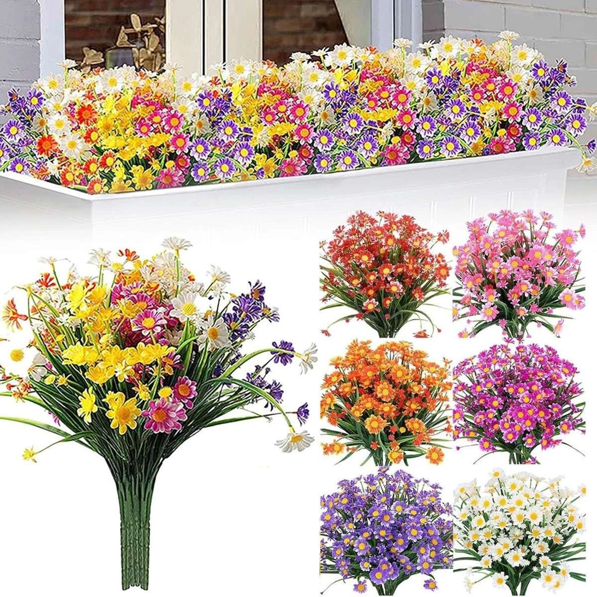 43heads Artificial Flowers Plastic Plants In/Outdoor Wedding Home Garden Decor