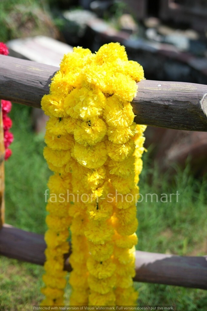 Indian Handmade Artificial Flower Garland Home Wedding Decorative 5 Ft Long Vine