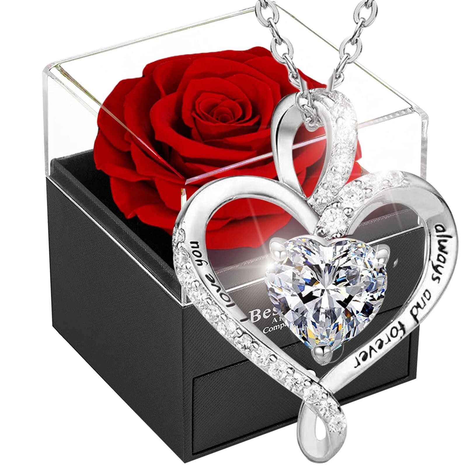 Forever Red Rose Gift Box,Eternal Flower, Preserved Rose, Infinity Real Rose …