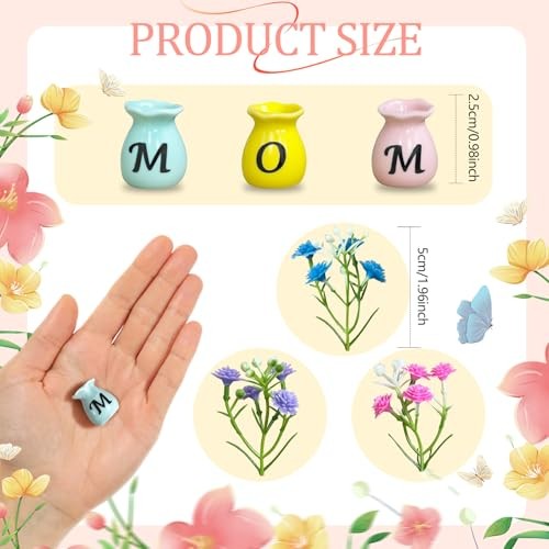 Mom Birthday Gifts Mini Vase Magnets for Fridge Cute Tiny Plant Refrigerator