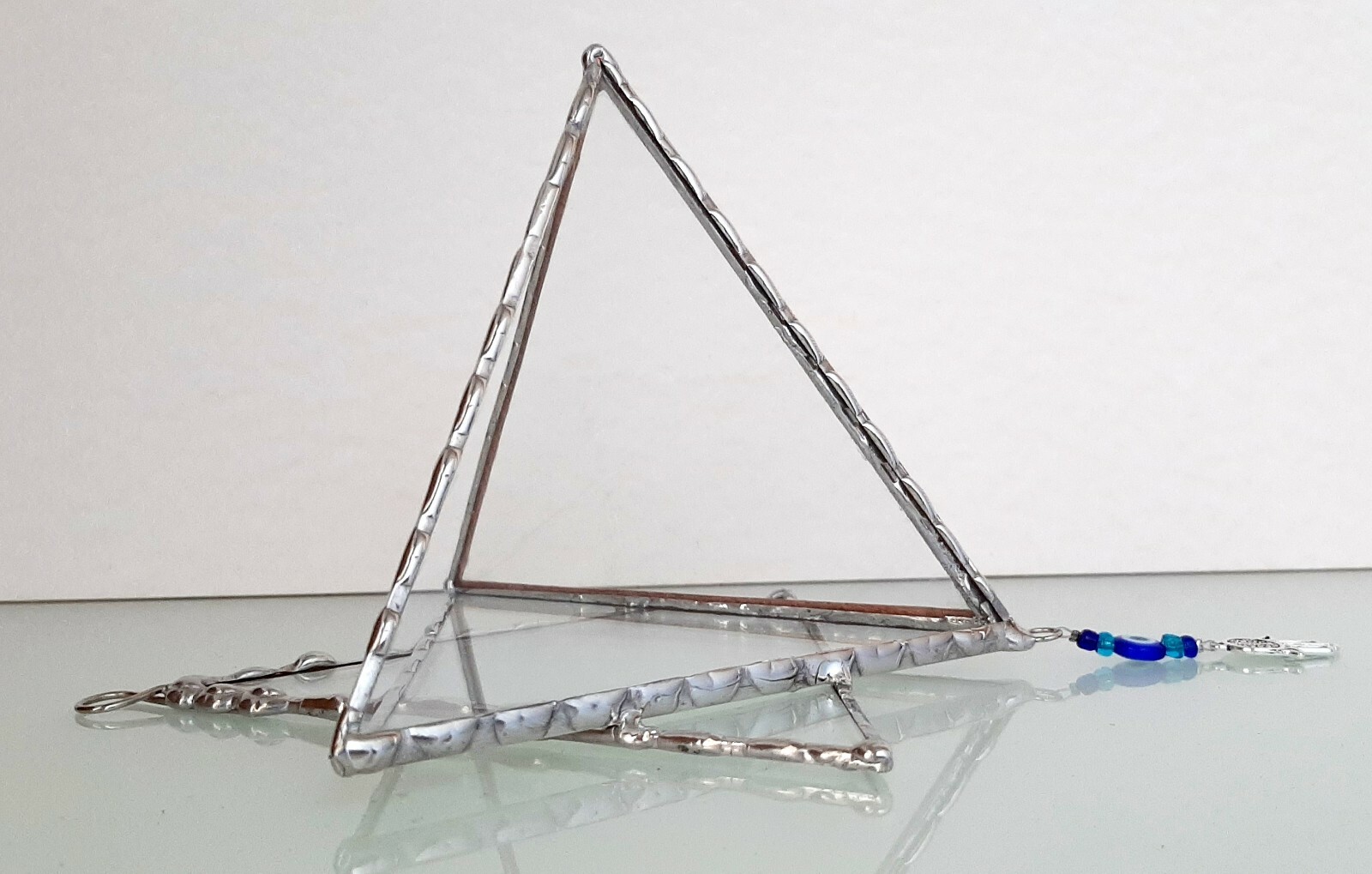 Transparent Terrarium in shaped of Star of David Stained Glass, Jewish Wall Gift