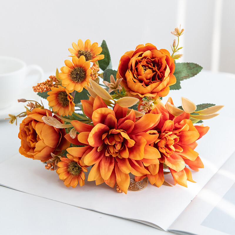 Artificial Flower Similated Silk Dahlia Decoration Bouquet Party DIY Accessories