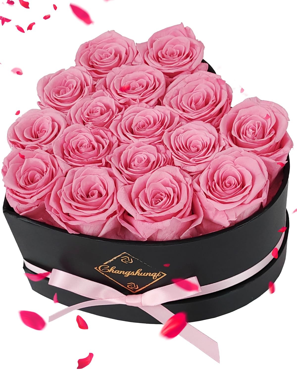 16 Flowers Preserved Roses Gifts for Women, Pink Forever Flowers Womens Birth…