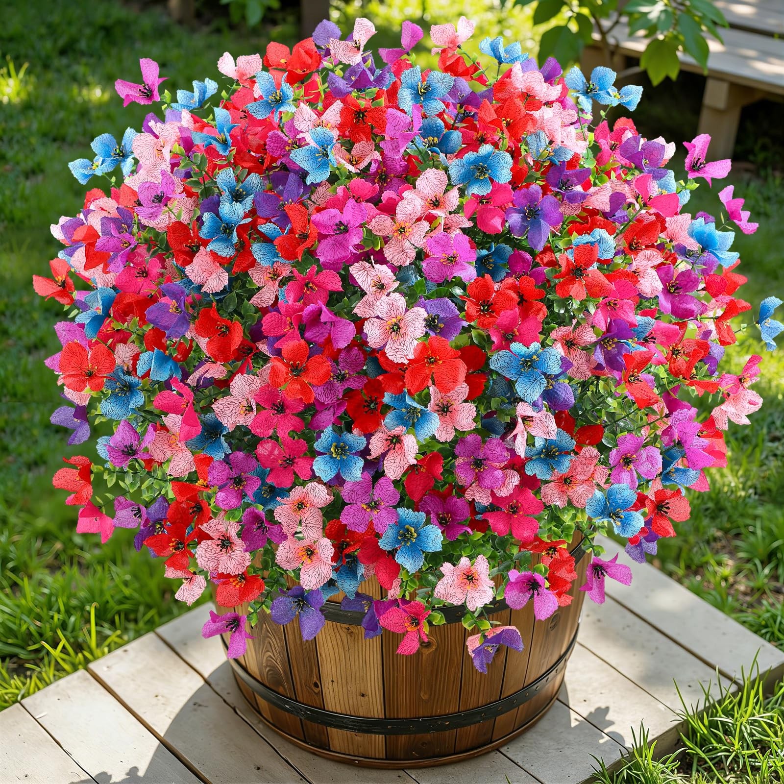 20 Bundle UV Resistant Artificial Silk Mums Eucalyptus 6 Colors HomeGarden Decor
