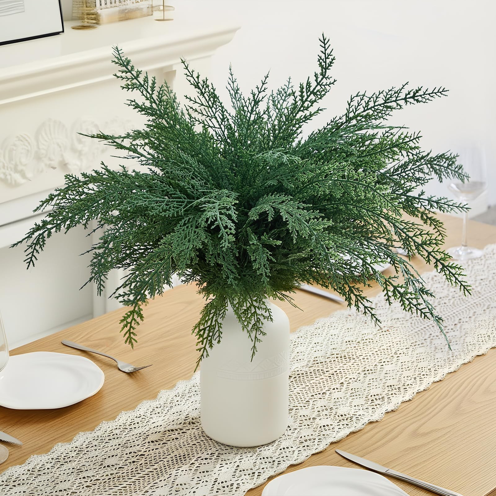 Christmas Cypress Stems for Vases Cedar – Real Touch Realistic Artificial Fau…