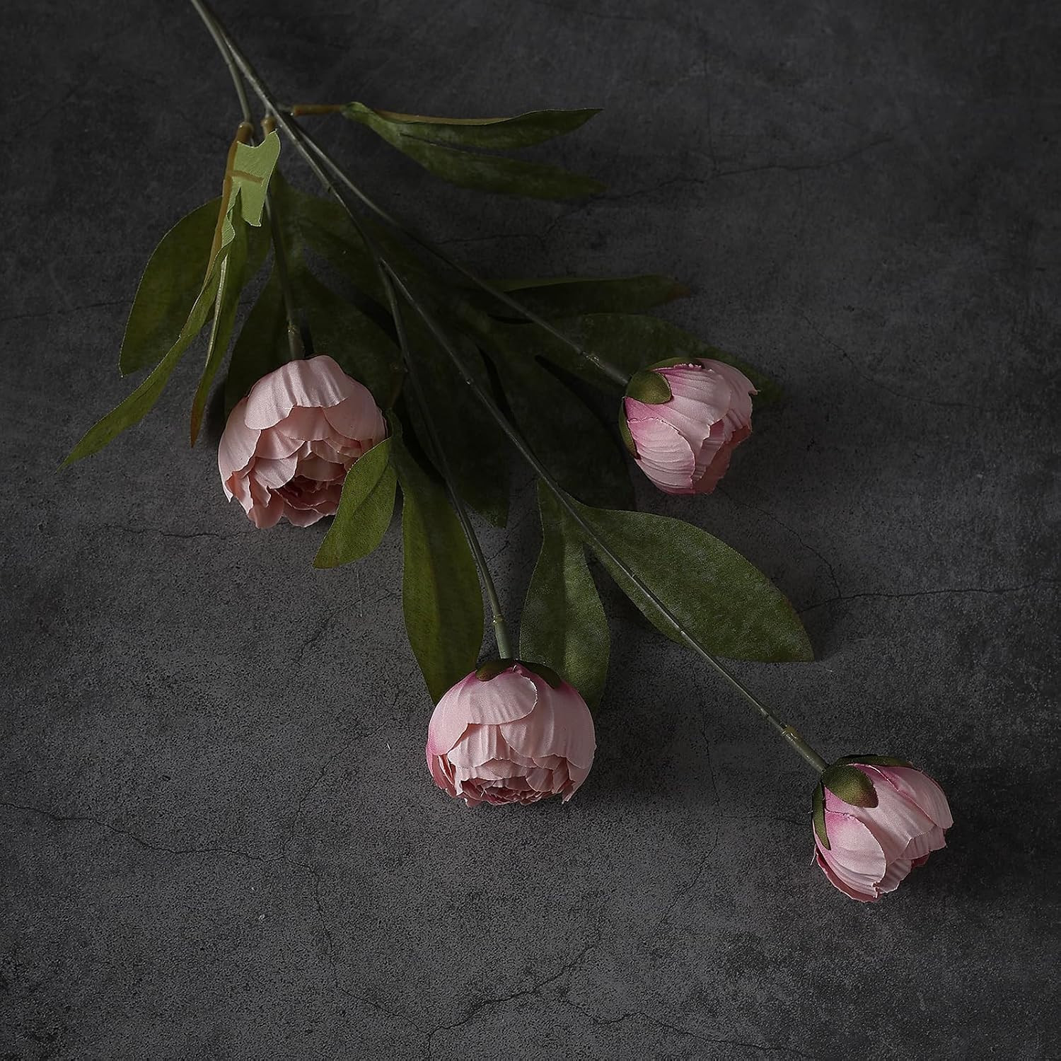 6 Pcs Faux Silk Peony Artificial Flowers for Vase -27″, Bulk Fake Peonies Branch
