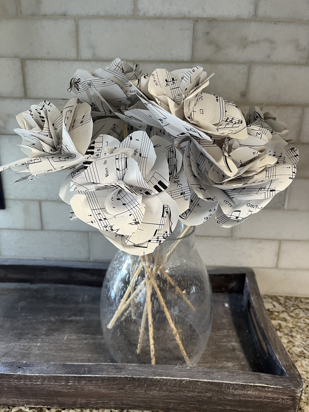 Flowers Handmade Piano (10) Flowers 4”-5”w, 12”-13” Long Vase Not Included