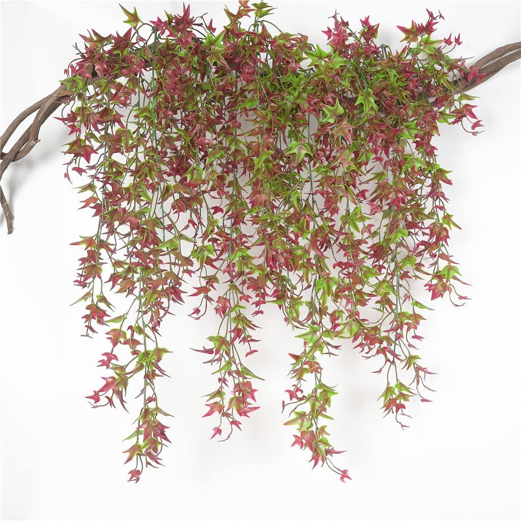 Artificial Hanging Vine, Faux Vines Ivy Leaves Outdoor Fake Hanging Plants Lu…